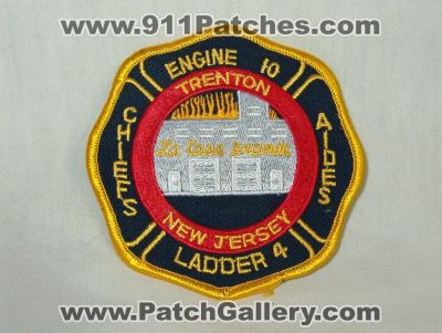 Trenton Fire Department Engine 10 Ladder 4 Chiefs Aides (New Jersey)
Thanks to Walts Patches for this picture.
Keywords: dept.