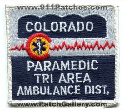 Tri Area Ambulance District Paramedic Patch (Colorado)
[b]Scan From: Our Collection[/b]
Keywords: dist. ems