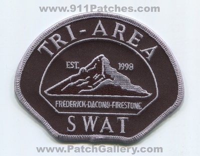 Tri-Area SWAT Patch (Colorado)
Scan By: PatchGallery.com
Keywords: triarea s.w.a.t. police department dept. frederick dacono firestone