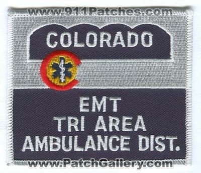 Tri Area Ambulance District EMT Patch (Colorado)
[b]Scan From: Our Collection[/b]
Keywords: ems dist.
