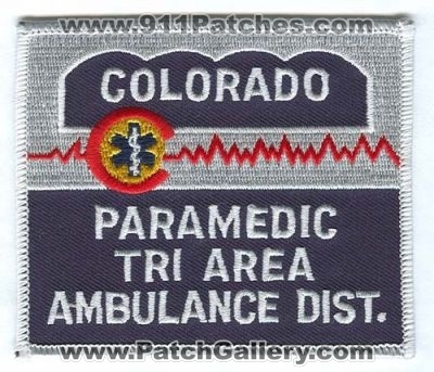 Tri Area Ambulance Dist Paramedic Patch (Colorado)
[b]Scan From: Our Collection[/b]
Keywords: ems district