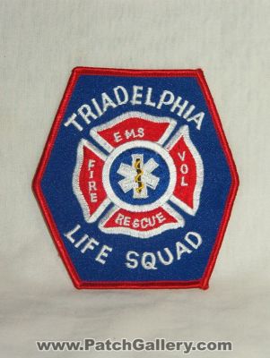 Triadelphia Life Squad (West Virginia)
Thanks to Walts Patches for this picture.
Keywords: fire ems volunteer vol. rescue