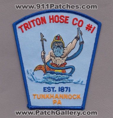 Triton Fire Hose Company Number 1 (Pennsylvania)
Thanks to PaulsFirePatches.com for this scan. 
Keywords: department dept. co. #1 tunkhannock pa.