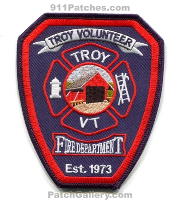 Troy Volunteer Fire Department Patch (Vermont)
Scan By: PatchGallery.com
Keywords: vol. dept. est. 1973 vt