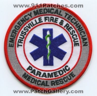 Trussville Fire and Rescue Department Paramedic Patch (Alabama)
Scan By: PatchGallery.com
Keywords: & dept. emergency medical technician emt ems