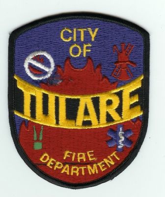 Tulare Fire Department
Thanks to PaulsFirePatches.com for this scan.
Keywords: california city of