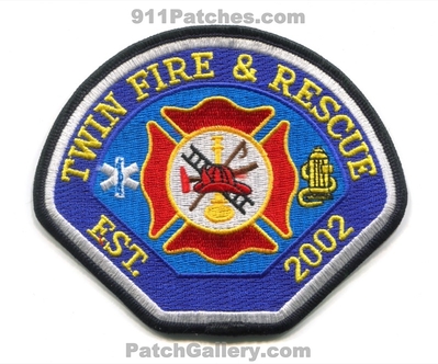 Twin Fire and Rescue Department Patch (Alabama)
Scan By: PatchGallery.com
Keywords: & dept. est. 2002