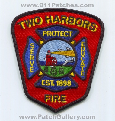 Two Harbors Fire Department Patch (Minnesota)
Scan By: PatchGallery.com
Keywords: dept. Protect Serve Educate - Est. 1898 - Lighthouse