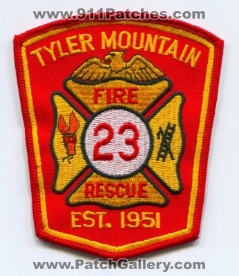 Tyler Mountain Fire Rescue Department 23 (West Virginia)
Scan By: PatchGallery.com
Keywords: mtn. dept. company co. station