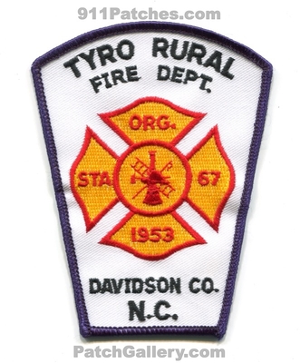 Tyro Rural Fire Department Station 67 Davidson County Patch (North Carolina)
Scan By: PatchGallery.com
Keywords: dept. sta. co. n.c. org. 1953