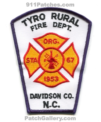 Tyro Rural Fire Department Station 67 Davidson County Patch (North Carolina)
Scan By: PatchGallery.com
Keywords: dept. sta. co. n.c. org. 1953
