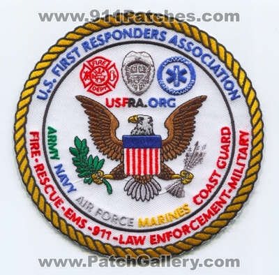 US First Responders Association USFRA.org Patch (Florida)
Scan By: PatchGallery.com
Keywords: U.S. Fire Rescue EMS 911 Law Enforcement Military Army Navy USN Air Force USAF Marines USMC Coast Guard USCG