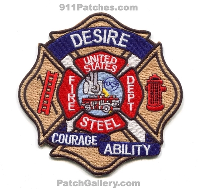 United States Steel USS Corporation Fire Department Patch (Alabama)
Scan By: PatchGallery.com
Keywords: u.s.s. corp. dept. desire courage ability