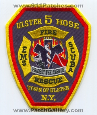 Ulster Hose Company 5 Fire Department Patch (New York)
Scan By: PatchGallery.com
Keywords: co. number no. #5 dept. rescue ems scuba town of n.y. pride of the avenue