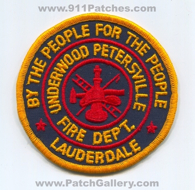 Underwood Petersville Fire Department Lauderdale Patch (Alabama)
Scan By: PatchGallery.com
Keywords: dept. by the people for