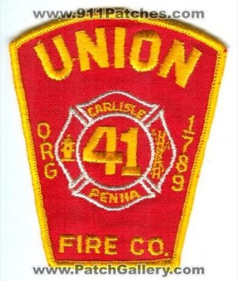 Union Fire Company 41 Carlisle Department (Pennsylvania)
Scan By: PatchGallery.com
Keywords: dept. co. penna.