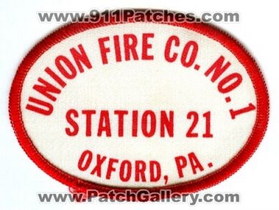 Union Fire Company Number 1 Station 21 Oxford (Pennsylvania)
Scan By: PatchGallery.com
Keywords: co. no. #1 pa.