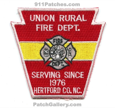 Union Rural Fire Department Hertford County Patch (North Carolina)
Scan By: PatchGallery.com
Keywords: dept. co. serving since 1976