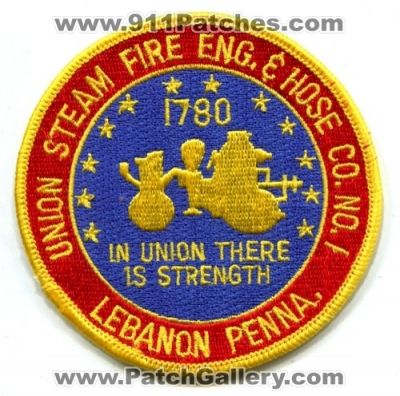 Union Steam Fire Engine and Hose Company Number 1 (Pennsylvania)
Scan By: PatchGallery.com
Keywords: eng. & co. no. #1 lebanon penna.