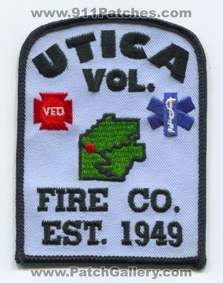 Utica Volunteer Fire Company Patch (UNKNOWN STATE)
Scan By: PatchGallery.com
Keywords: vol. co. vfd department dept. est. 1949