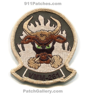 VMM-261 Marine Medium Tiltrotor Squadron USMC Military Patch (North Carolina)
Scan By: PatchGallery.com
In Memory of Bernie Shaffer
Keywords: mv-22 osprey helicopter raging bulls mcas new river