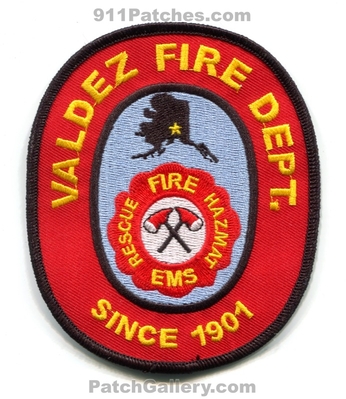 Valdez Fire Department Patch (Alaska)
Scan By: PatchGallery.com
Keywords: dept. since 1901 rescue ems hazmat