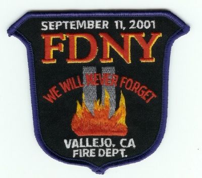 Vallejo Fire Dept
Thanks to PaulsFirePatches.com for this scan.
Keywords: california department fdny