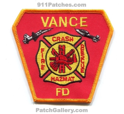 Vance Air Force Base AFB Fire Department Crash Rescue CFR USAF Military Patch (Oklahoma)
Scan By: PatchGallery.com
Keywords: dept. cfr arff aircraft airport firefighter firefighting hazmat haz-mat