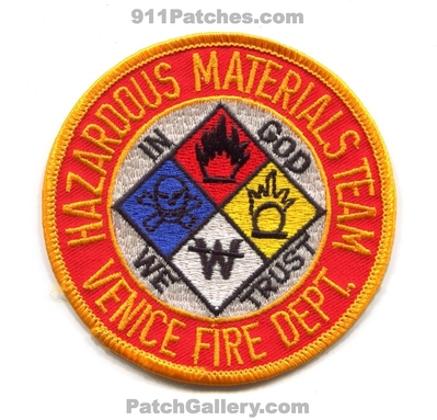 Venice Fire Department Hazardous Materials Team Patch (Florida)
Scan By: PatchGallery.com
Keywords: dept. hazmat haz-mat in God we trust