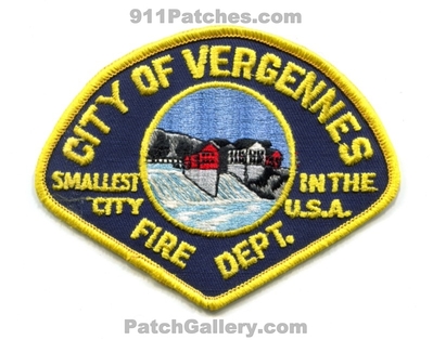 Vergennes Fire Department Patch (Vermont)
Scan By: PatchGallery.com
Keywords: city of dept. smallest city in the usa u.s.a.