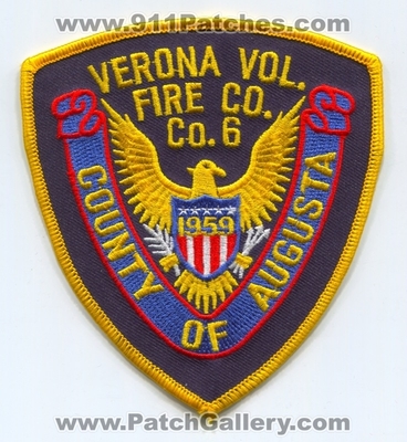 Verona Volunteer Fire Company 6 Augusta County Patch (Virginia)
Scan By: PatchGallery.com
Keywords: vol. co. number no. #6 of department dept.