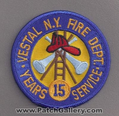 Vestal Fire Department 15 Years Service (New York)
Thanks to Paul Howard for this scan.
Keywords: dept. n.y. ny
