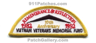 Vietnam Veterans Memorial Fund 10th Anniversary 1982 1992 Patch (Virginia)
Scan By: PatchGallery.com
Keywords: remembrance & and reflection 10 years