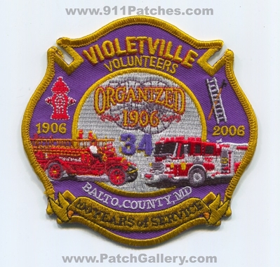 Violetville Fire Department 34 Volunteers 100 Years of Service Baltimore County Patch (Maryland)
Scan By: PatchGallery.com
Keywords: dept. 1906 2006 balto. co. md organized 1906