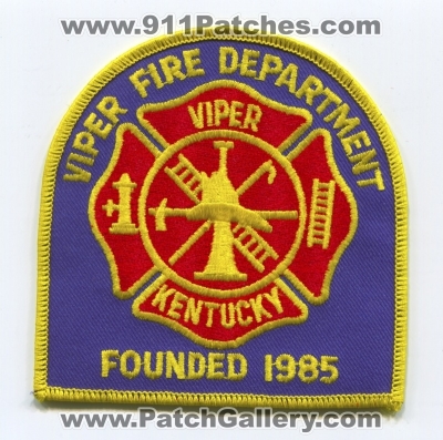 Viper Fire Department Patch (Kentucky)
Scan By: PatchGallery.com
Keywords: dept.