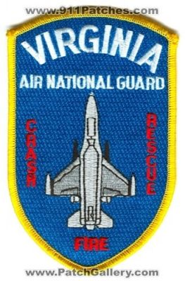 Virginia Air National Guard ANG Crash Fire Rescue CFR Department USAF Military Patch (Virginia)
Scan By: PatchGallery.com
Keywords: department dept. ang usaf military cfr arff aircraft airport firefighter firefighting