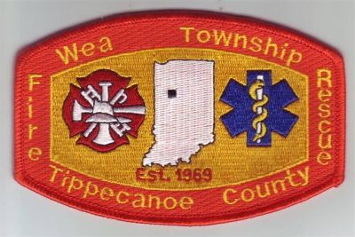 Wea Township Fire Rescue (Indiana)
Thanks to Dave Slade for this scan.
County: Tippecanoe
Keywords: twp
