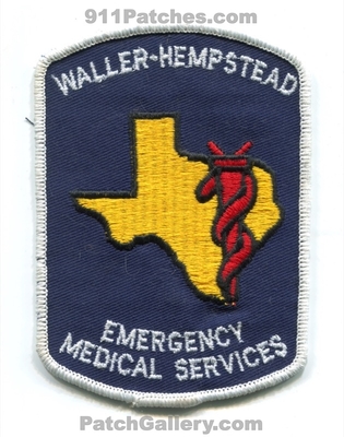 Waller Hempstead Emergency Medical Services EMS Patch (Texas)
Scan By: PatchGallery.com
Keywords: ambulance emt paramedic