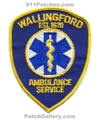 Wallingford Ambulance Service EMS Patch (Connecticut)
Scan By: PatchGallery.com
Keywords: est. 1670