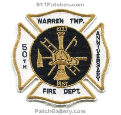 Warren Township Fire Department 50th Anniversary Patch (Indiana)
Scan By: PatchGallery.com
Keywords: twp. years 1937 1987