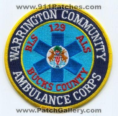 Warrington Community Ambulance Corps (Pennsylvania)
Scan By: PatchGallery.com
Keywords: als bls 129 bucks county