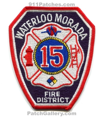 Waterloo Morada Fire District 15 Patch (California)
Scan By: PatchGallery.com
Keywords: dist. department dept.