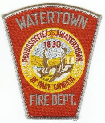 Watertown Fire Dept
Thanks to PaulsFirePatches.com for this scan.
Keywords: massachusetts department pequossette