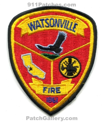 Watsonville Fire Department Patch (California)
Scan By: PatchGallery.com
Keywords: dept.