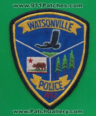 Watsonville Police Department (California)
Thanks to PaulsFirePatches.com for this scan. 
Keywords: dept.