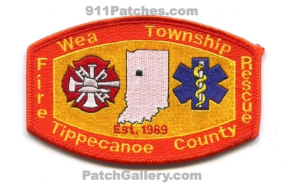 Wea Township Fire Rescue Department Tippecanoe County Patch (Indiana)
Scan By: PatchGallery.com
Keywords: twp. dept. co. est. 1969