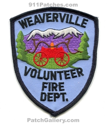 Weaverville Volunteer Fire Department Patch (California)
Scan By: PatchGallery.com
Keywords: vol. dept.