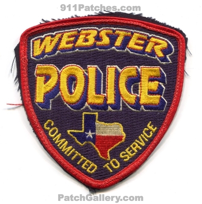 Webster Police Department Patch (Texas)
Scan By: PatchGallery.com
Keywords: dept. committed to service