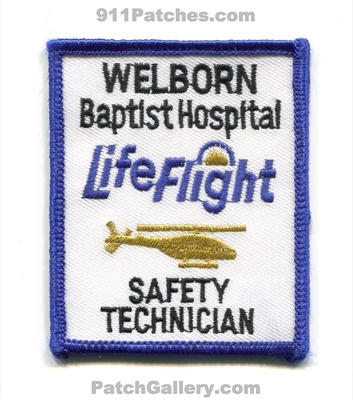 Welborn Baptist Hospital LifeFlight Safety Technician Patch (Indiana)
Scan By: PatchGallery.com
Keywords: air ambulance medical helicopter ems medevac