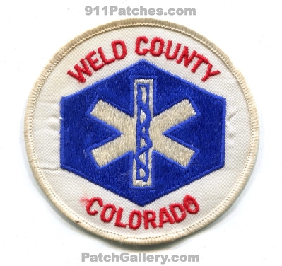 Weld County Ambulance Emergency Medical Services EMS Patch (Colorado)
[b]Scan From: Our Collection[/b]
Keywords: co.